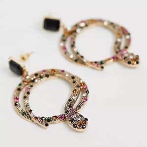 ALDO Snake Earrings - Gold Multi Color